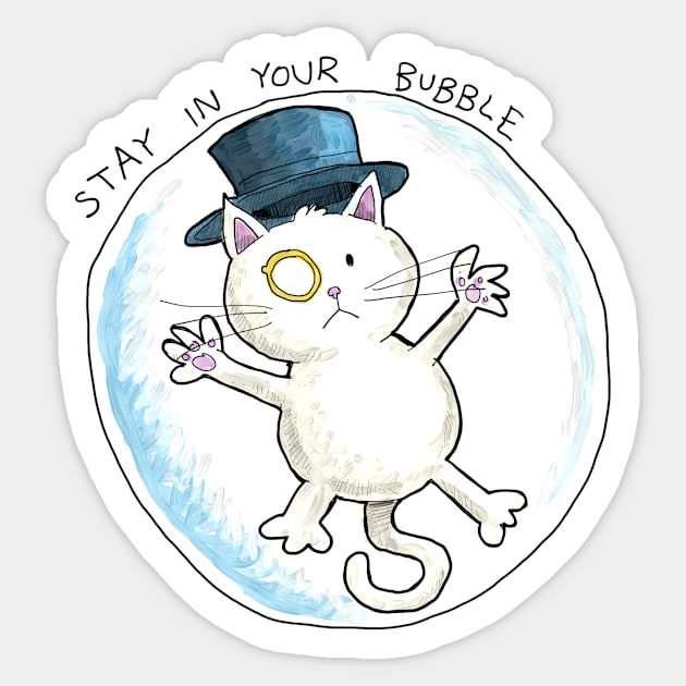 Dapper Cat - Bubble Sticker by johnnybuzt